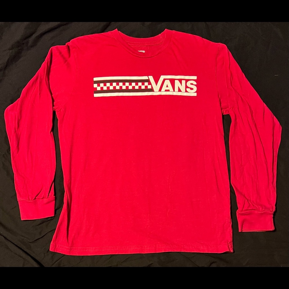 Kids size large red long sleeve vans shirt